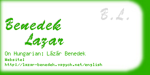 benedek lazar business card