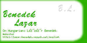 benedek lazar business card